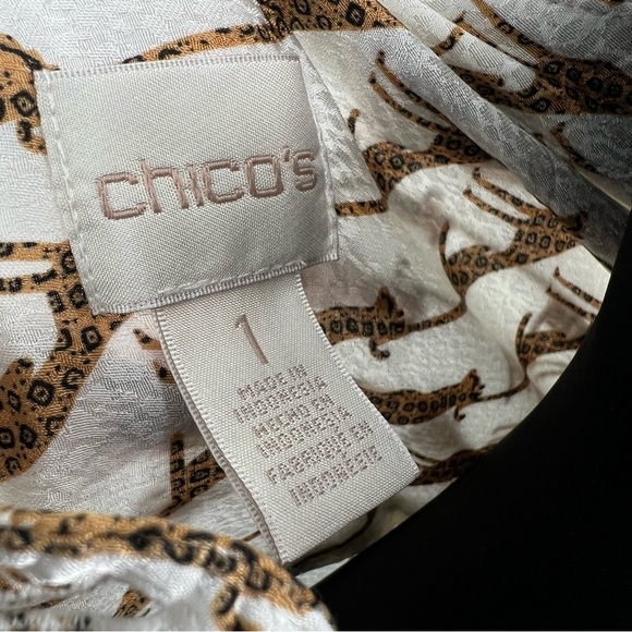 Chicos Whimsy Cheetah Blouse Shirt - Picture 9 of 16